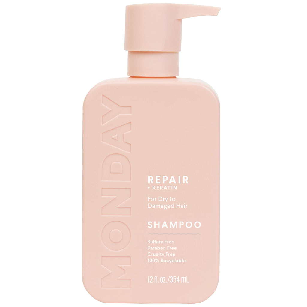MONDAY HAIRCARE Repair Shampoo 12oz for Dry to Damaged Hair Made with Keratin Coconut Oil Shea Butter and Vitamin E (350ml)